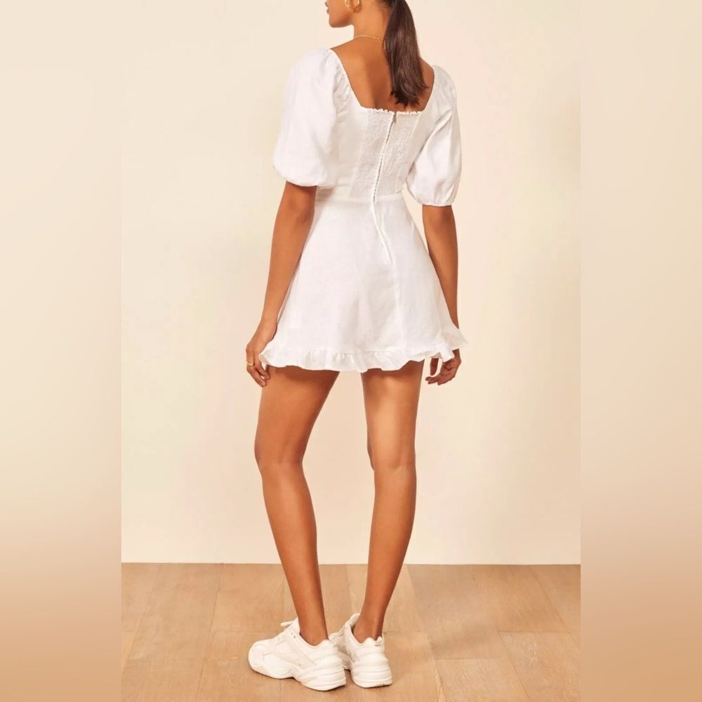 NWT Reformation Seattle Linen Dress in white - Picture 6 of 9